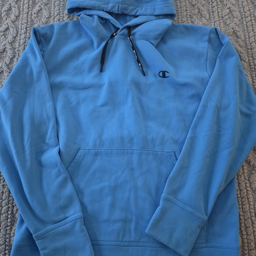 Champion Men's Light Blue Pullover Hoodie